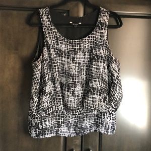 RW&CO lined blouson crop tank with banded bottom